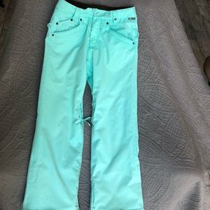 RARE Mint Green Burton Embroidered Snow/Ski Pants